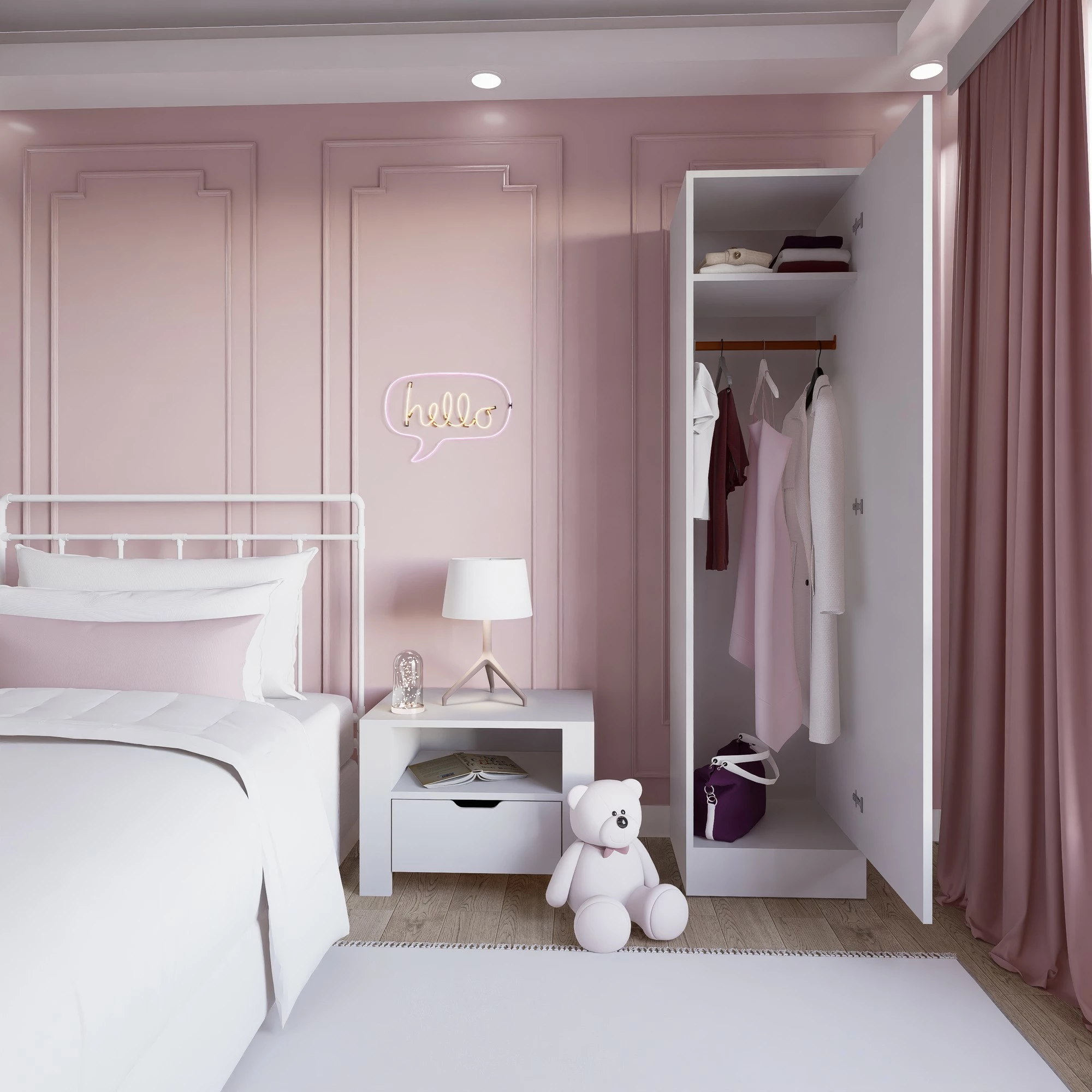 Dollap Skye Decor, ngjyrë e bardhë mat, Daisy 1600-38