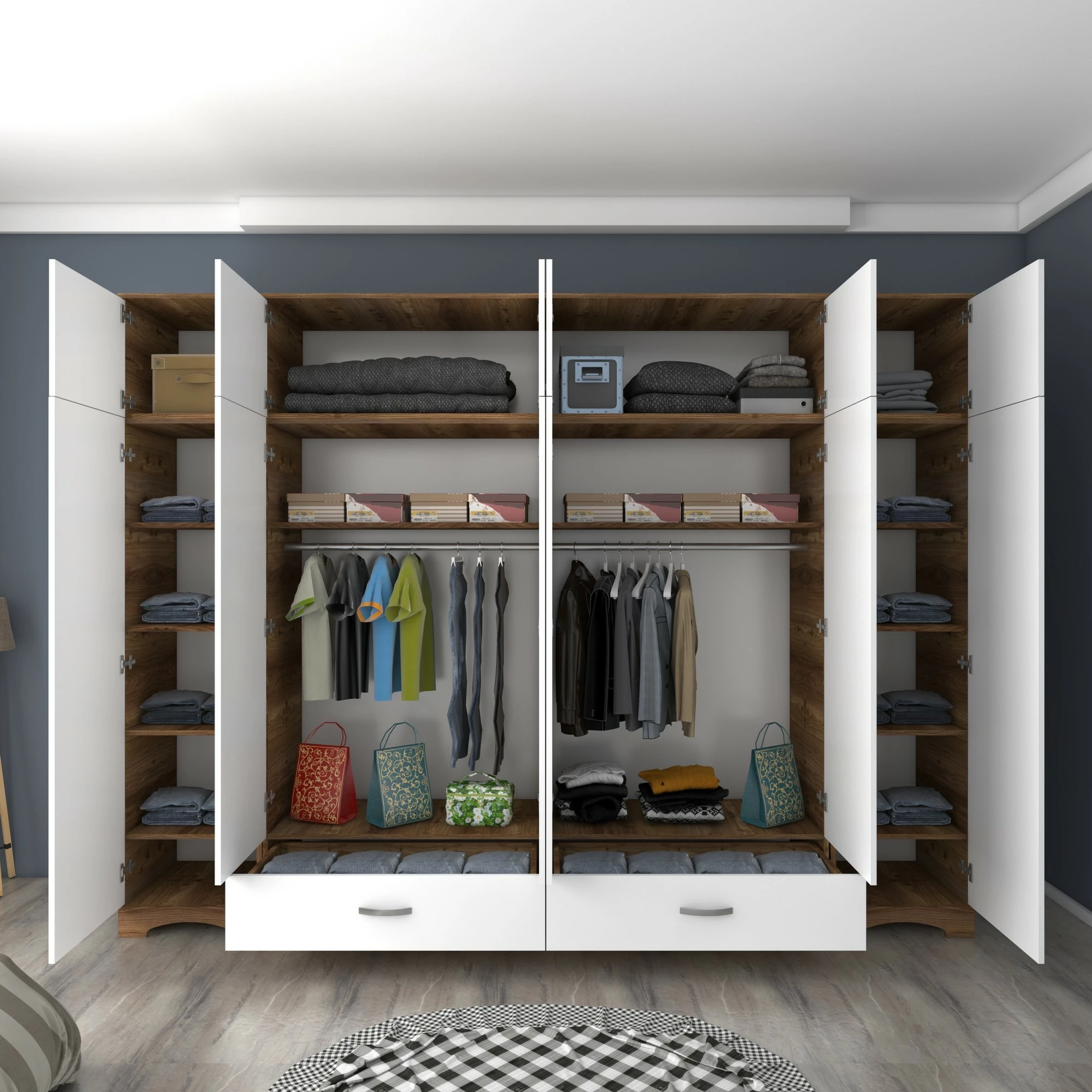 Dollap Skye Decor, ngjyrë arr dhe e bardhë, BA133 - 3907