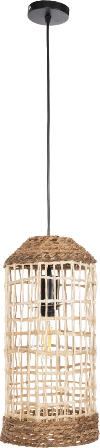 Llambë varëse tavani cilindrike oblong me fibra abaka natyrale Φ21x43-120Hcm.FH7768