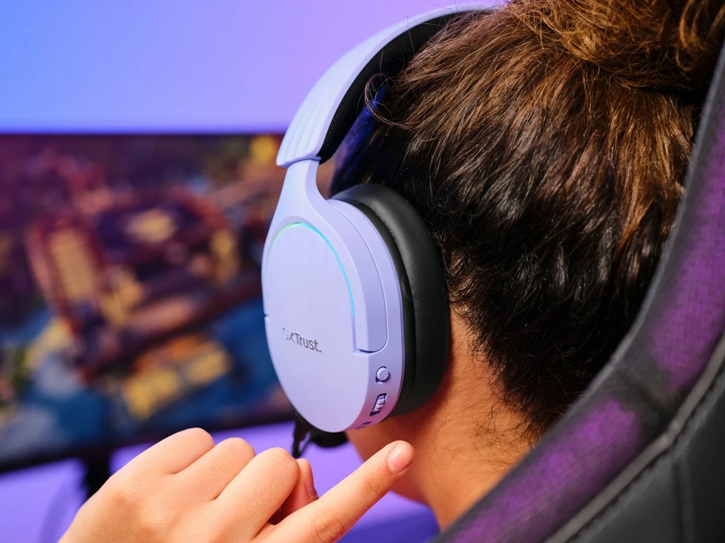 Kufje Trust GXT 491P FAYZO, me kabllo & pa kabllo, për lojëra, USB Type-A, Bluetooth, Zi, Lejla