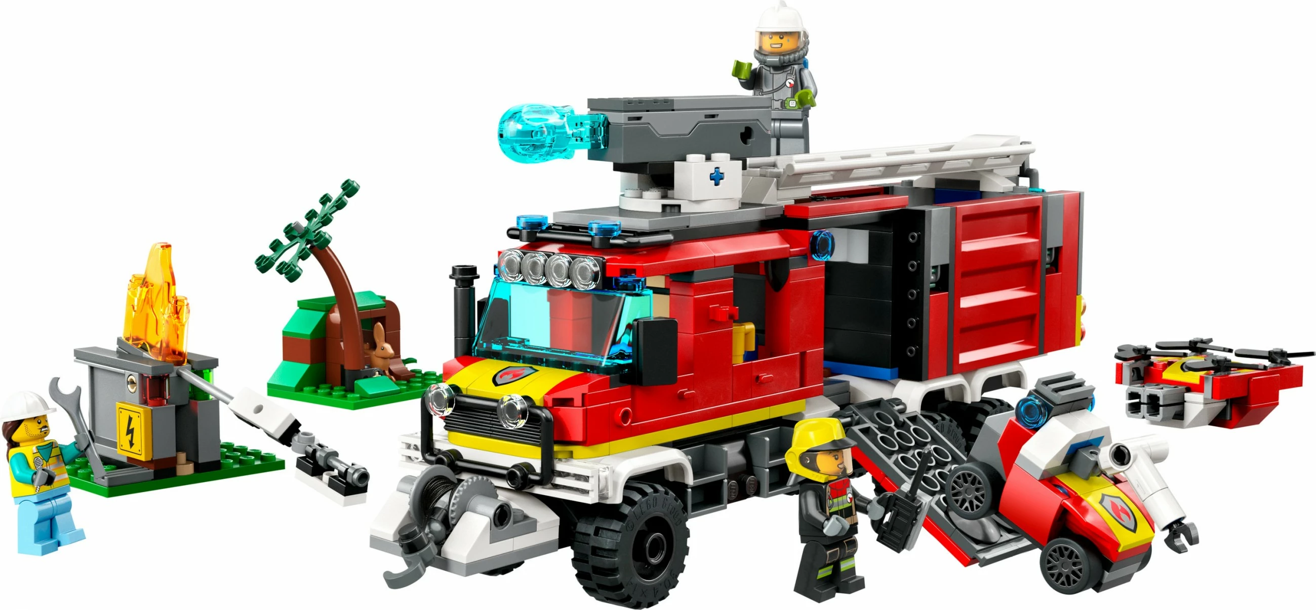 Set ndërtimi LEGO City Fire Command Unit, 502 pjesë, plastikë, shumëngjyrëshe