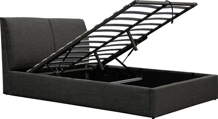 Krevat dopio Violaine, stof antracit, me hapësirë për depo, 160x200cm