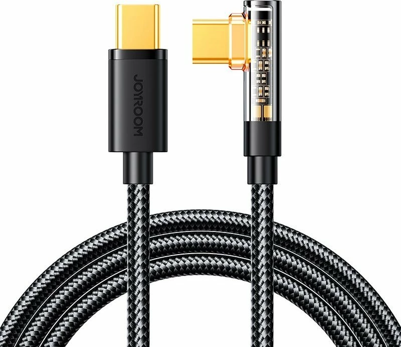 Kabllo USB-C në USB-C Joyroom S-CC100A6 1.2 m 100 W me prizë këndore, e zezë