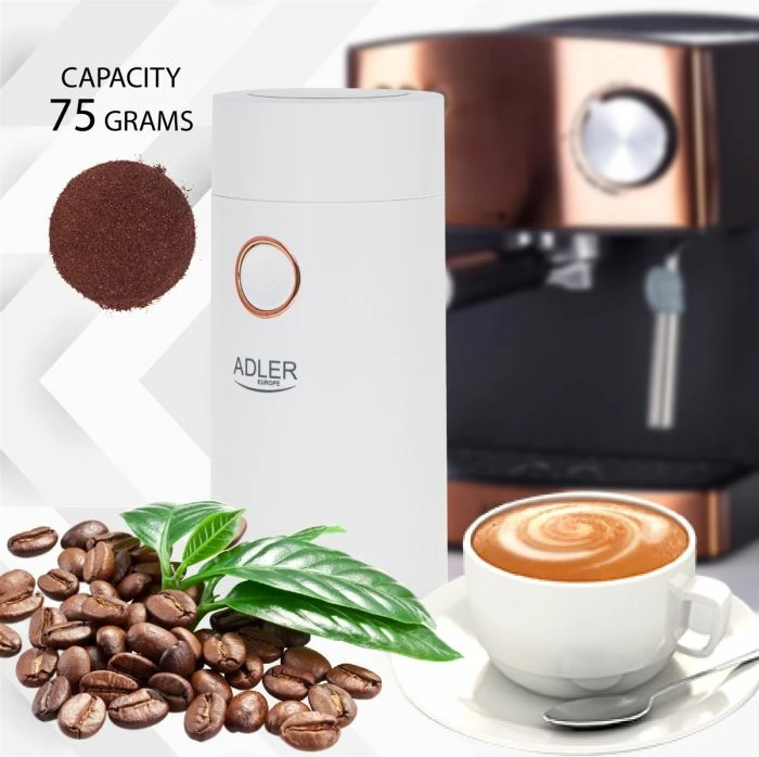 Mulli kafeje Adler AD4446WG 150W 75g, i bardhë