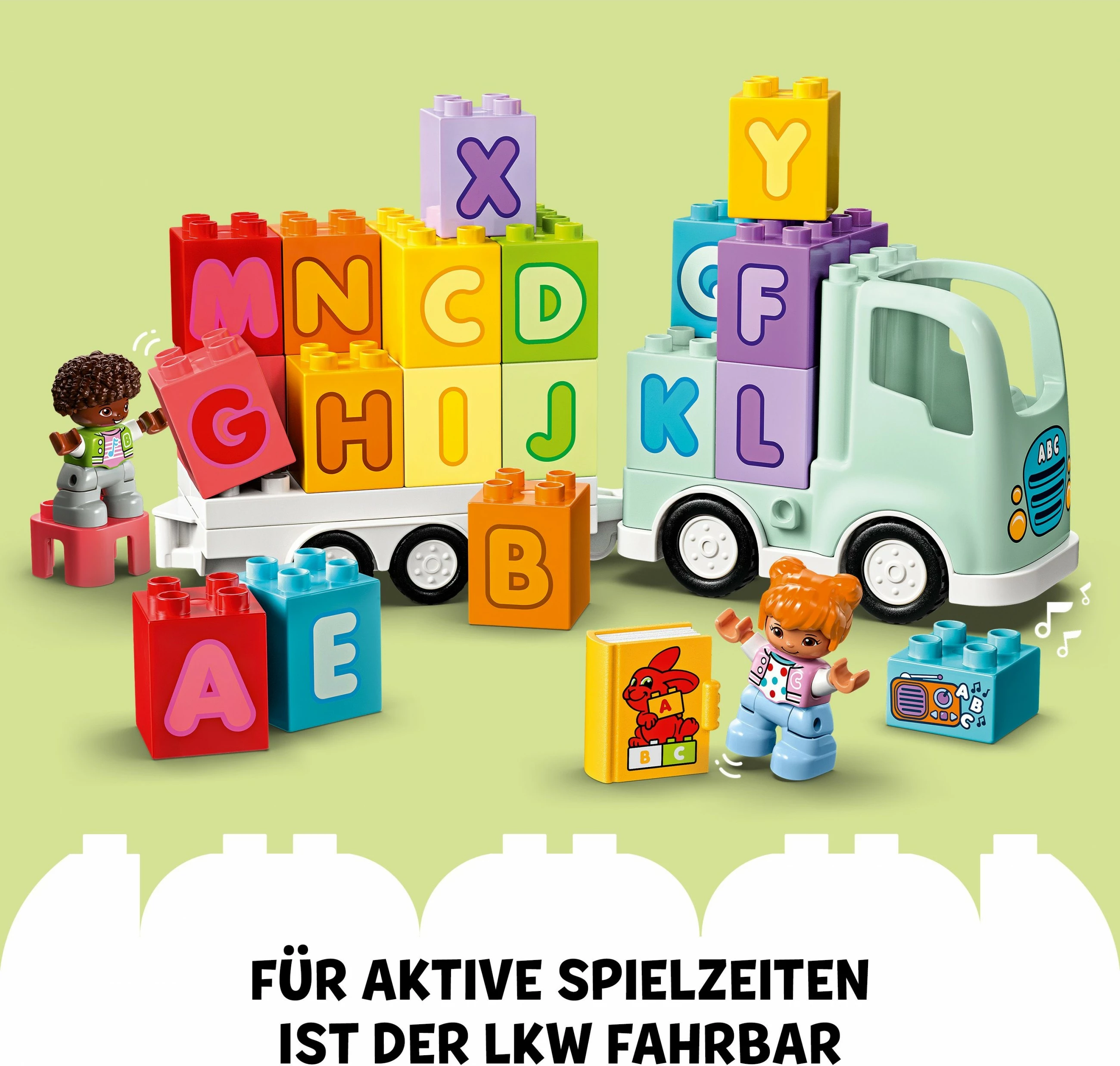 Set ndërtimi LEGO DUPLO Alphabet Truck, 36 pjesë, shumëngjyrësh