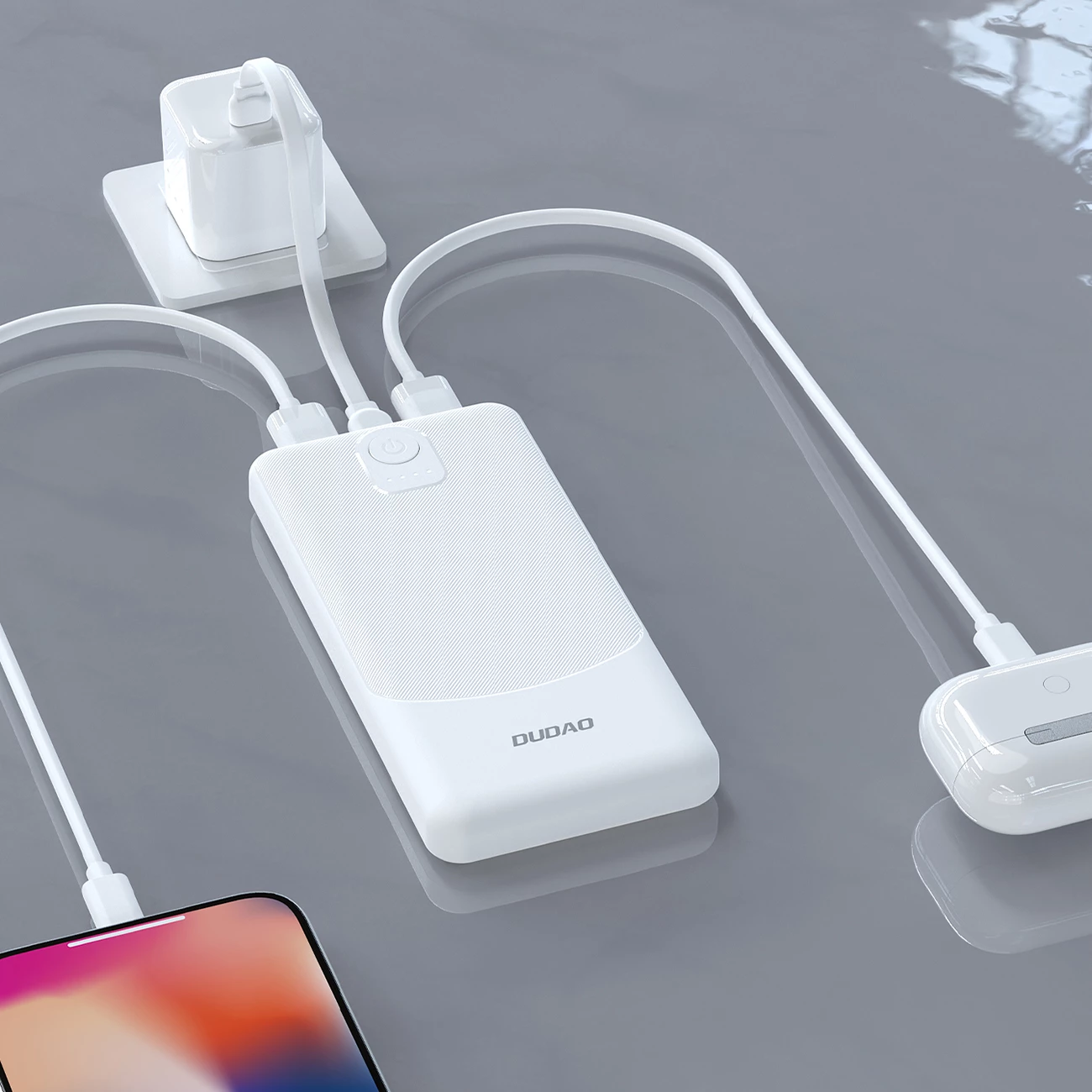 Powerbank Dudao K10, 10000mAh, 2x USB-A, USB-C, e zezë