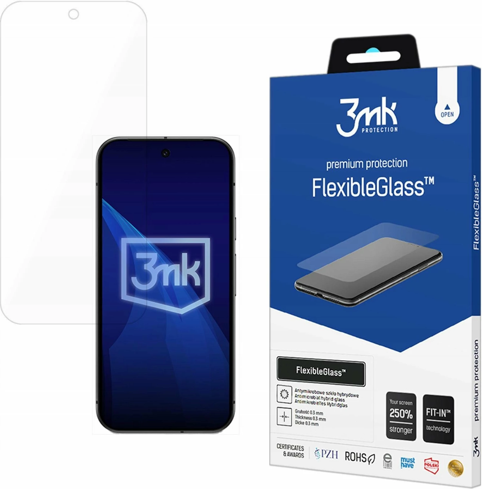 Xham mbrojtës hibrid 3MK FlexibleGlass për Google Pixel 10/10 Pro, 0.30 mm, 7H, 1 copë