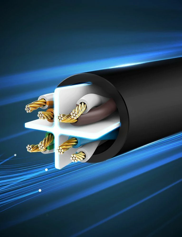 Kabllo Ethernet Ugreen RJ45 Cat6 UTP 2 m, e zezë
