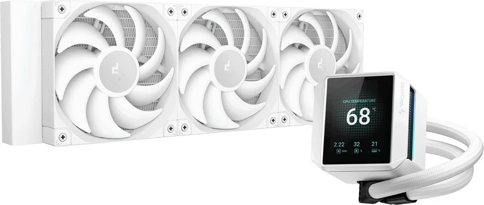 Kasë ftohëse me ujë DEEPCOOL Mystique 360 WH, 3 ventilatorë 12 cm, për procesor, E bardhë