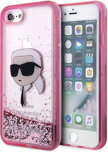 Mbështjellës Karl Lagerfeld KLHCI8LNKHCP për iPhone 7/8/SE 2020/2022, hardcase, rozë
