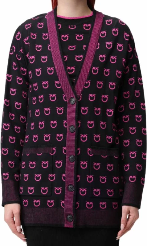 Xhemper Pinko Lama Logo W 101562A112 për femra, ngjyrë vjollcë e zi