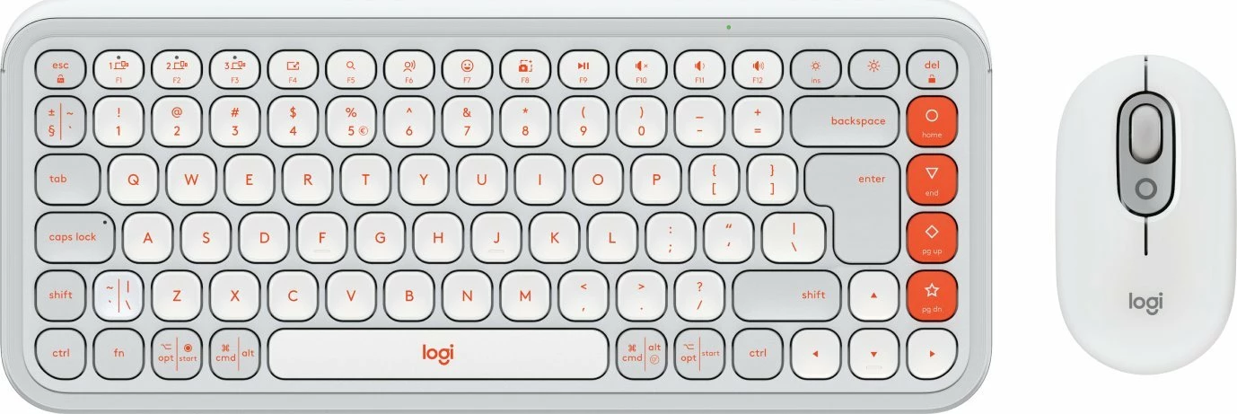 Set tastierë + maus Logitech POP Icon Combo 920-013141, Bluetooth, US INTL, pa numpad, i bardhë