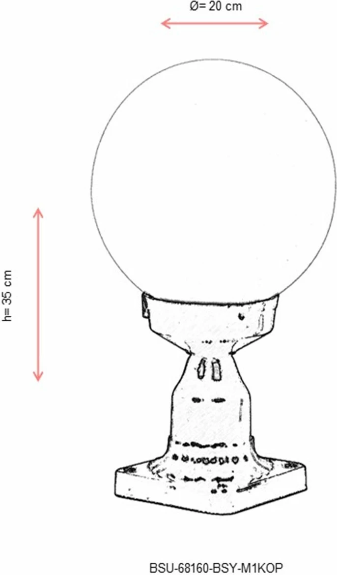 Llambë muri për jashtë Opviq, BSU-68160-BSY-M1KOP, e zezë dhe e bardhë