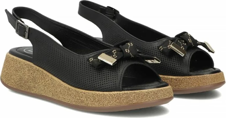 Sandale wedge për femra Filippo DS7582, të zeza