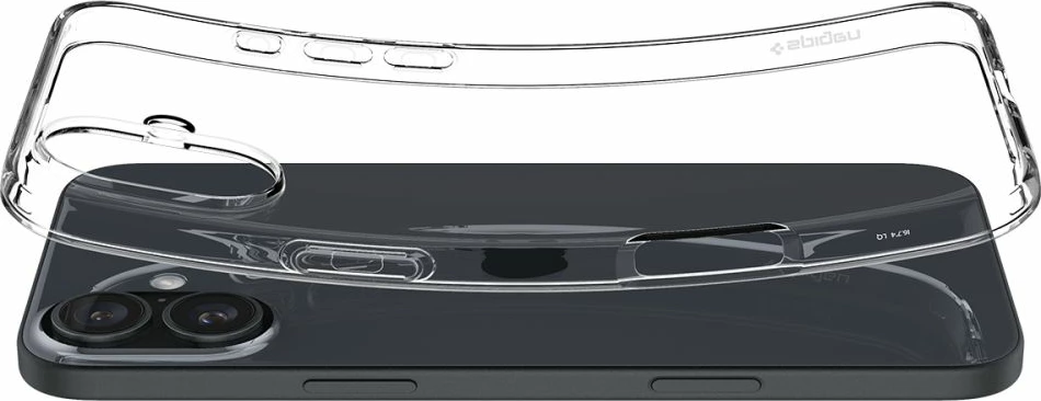 Mbështjellës, Spigen, Liquid Crystal, për iPhone 16 Plus, TPU i tejdukshëm ultra i hollë, Clear, set 1 copë