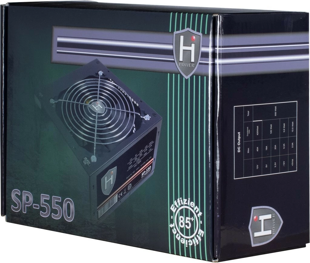 Furnizues energjie Inter-Tech HIPOWER SP-550, 550W, ATX 2.4, 85%, i zi