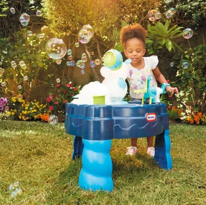 Tavolinë uji Little Tikes Water Table Bubble 3-in-1, plastike, Blu/Jeshile