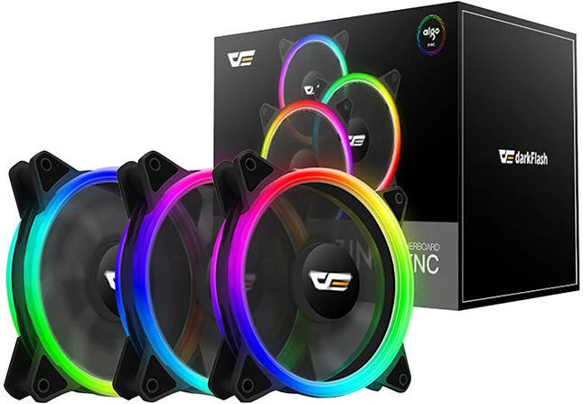 Set ventilatorë Darkflash DR12 Pro 3in1, 120x120 mm, ARGB, i zi