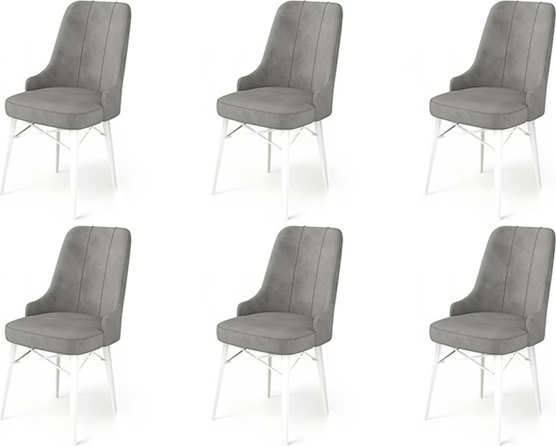 Set karrigesh (6 copë), Hanah Home, Pare, gri dhe e bardhë