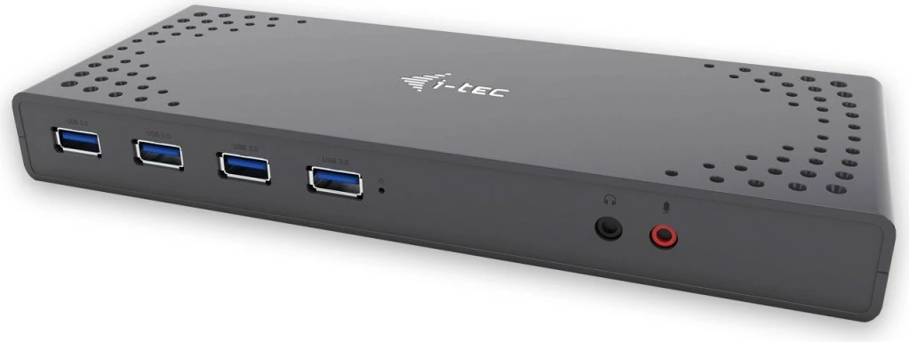 Kasë port replikator i-tec CADUAL4KDOCK, USB 3.0/USB-C, e zezë