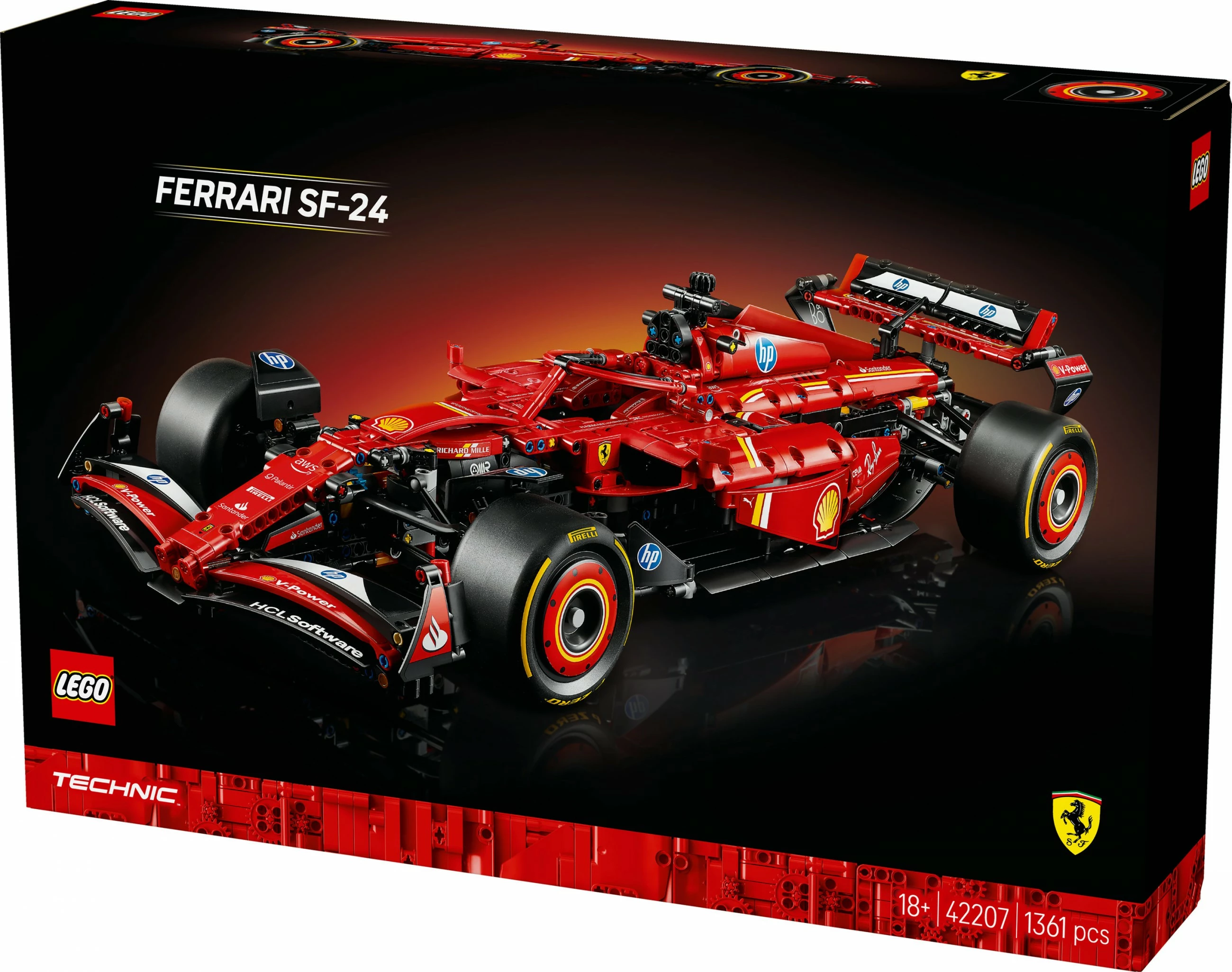 Set ndërtimi LEGO Ferrari SF-24 F1, 1361 pjesë, plastikë, shumëngjyrësh
