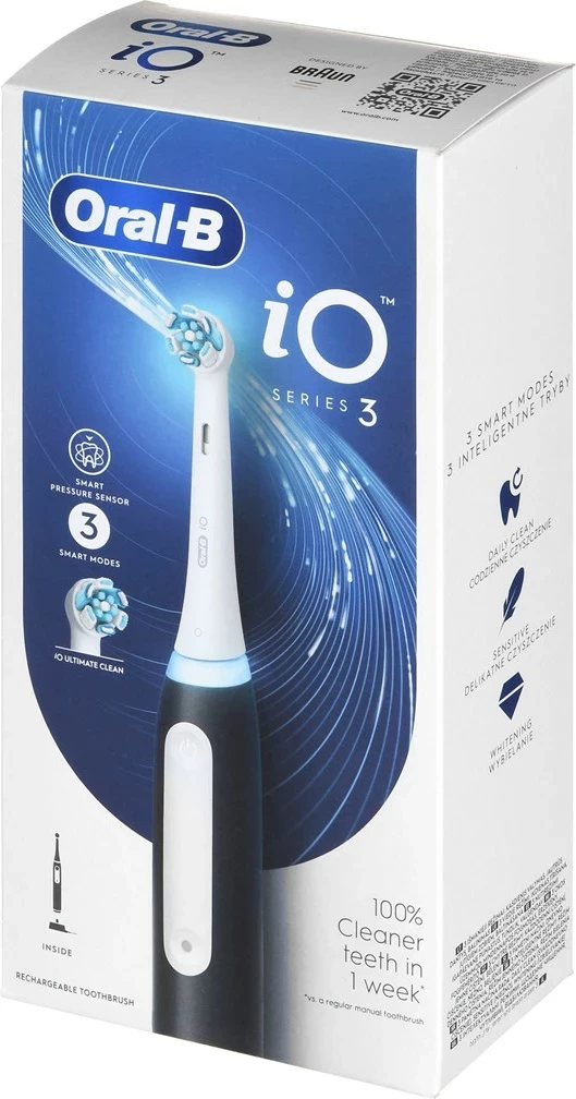 Furçë dhëmbësh elektrike Braun Oral-B iO3, e zezë