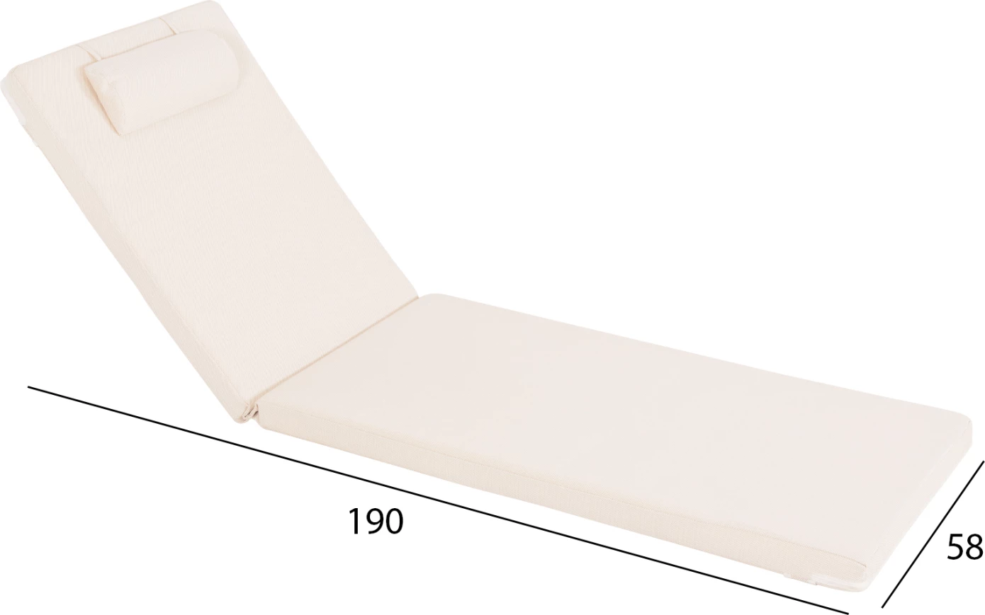 Jastëk për shezlong SIFNOS textline ngjyrë bezhë HM11234.61T 190(114-76)x58x6.5 cm.