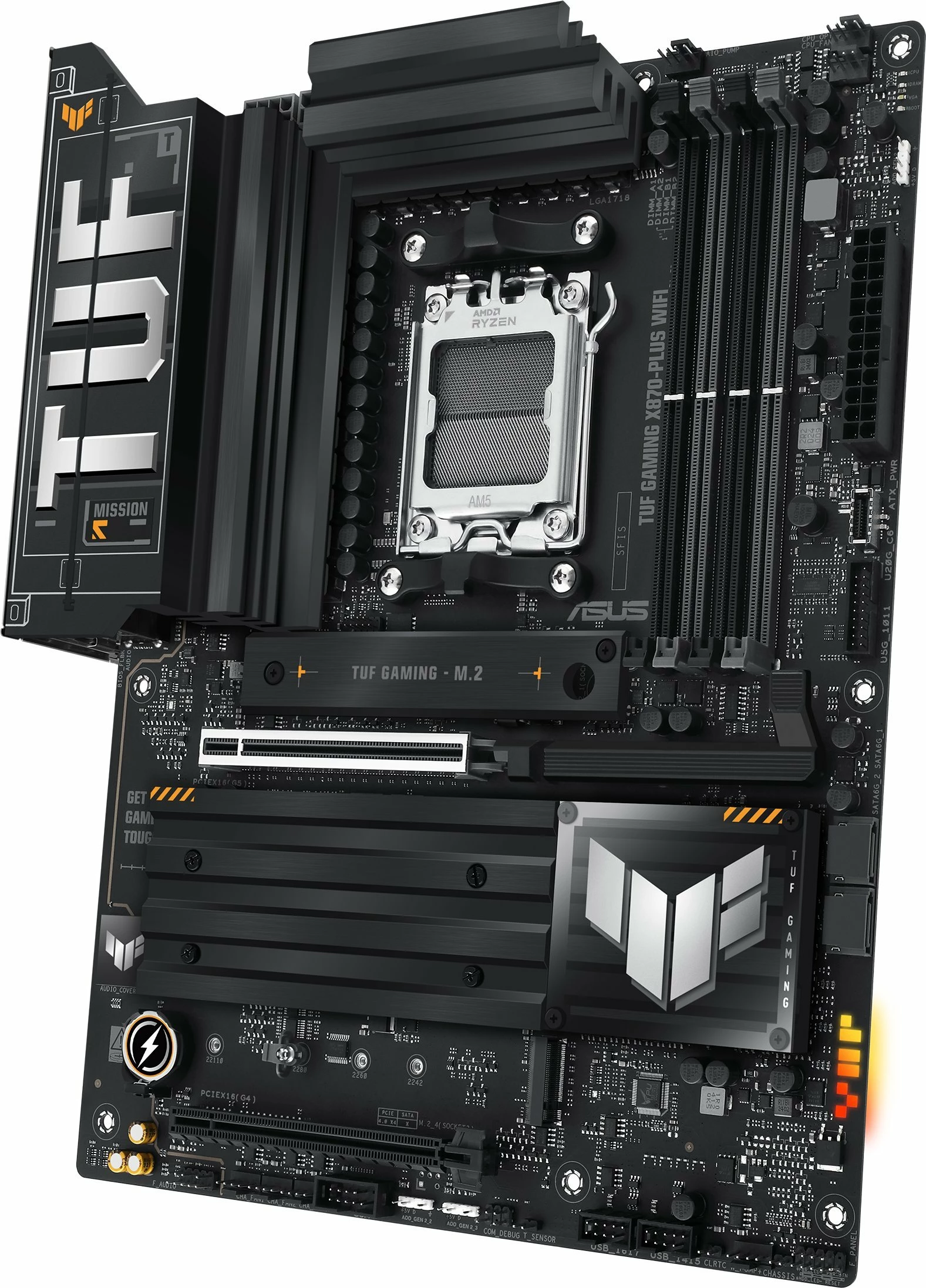 Pllakë amë Asus TUF GAMING X870-PLUS WIFI ATX DDR5 Wi‑Fi 7 + Bluetooth (me 2x antena WiFi, 2x kabllo SATA, vida për M.2)