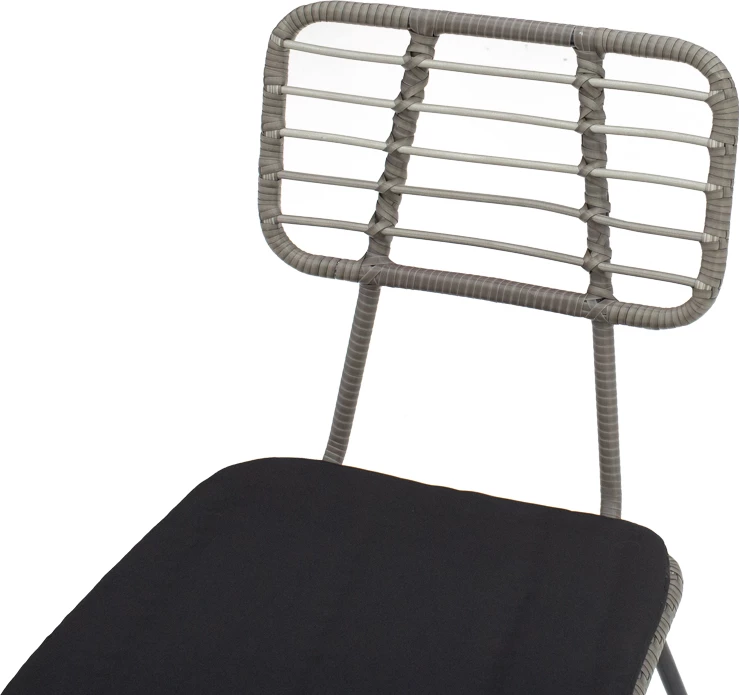 Tavolinë me karrige për terasë Naoki-Kliton A, metal i zi, alumin antracit, set prej 5 pjesësh, 150x80x74cm