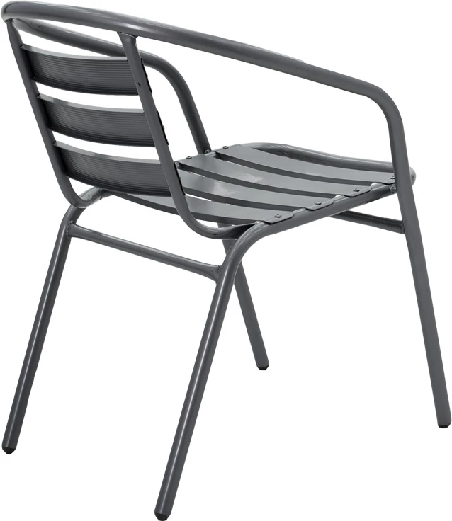 Tavolinë me karrige për terasë, metalike, ngjyrë antracit, Albero-Tade, 60x70cm