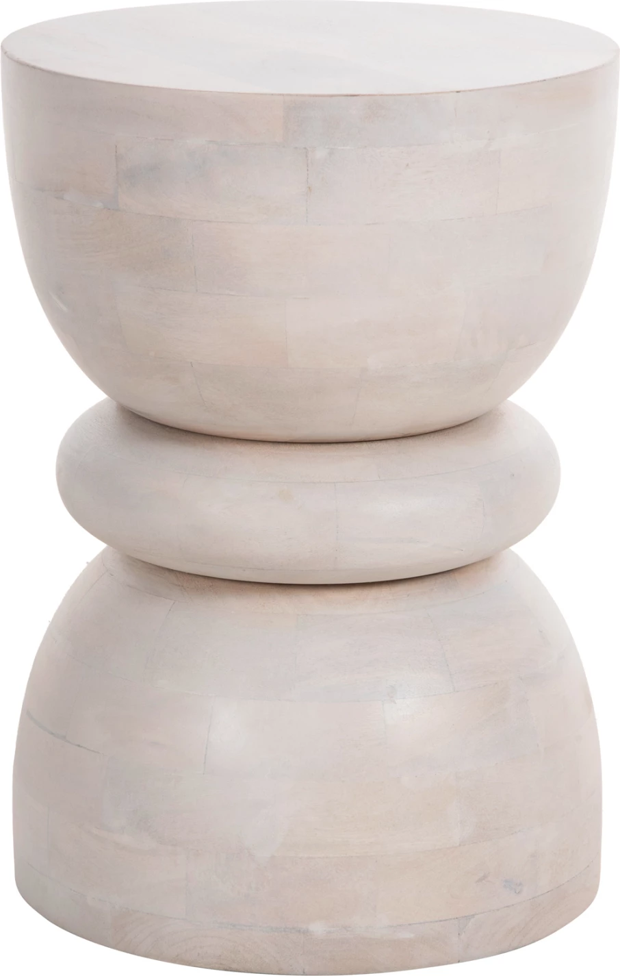 Karrige e rrumbullakët, dru mango, ngjyrë e bardhë, Φ35x51H cm