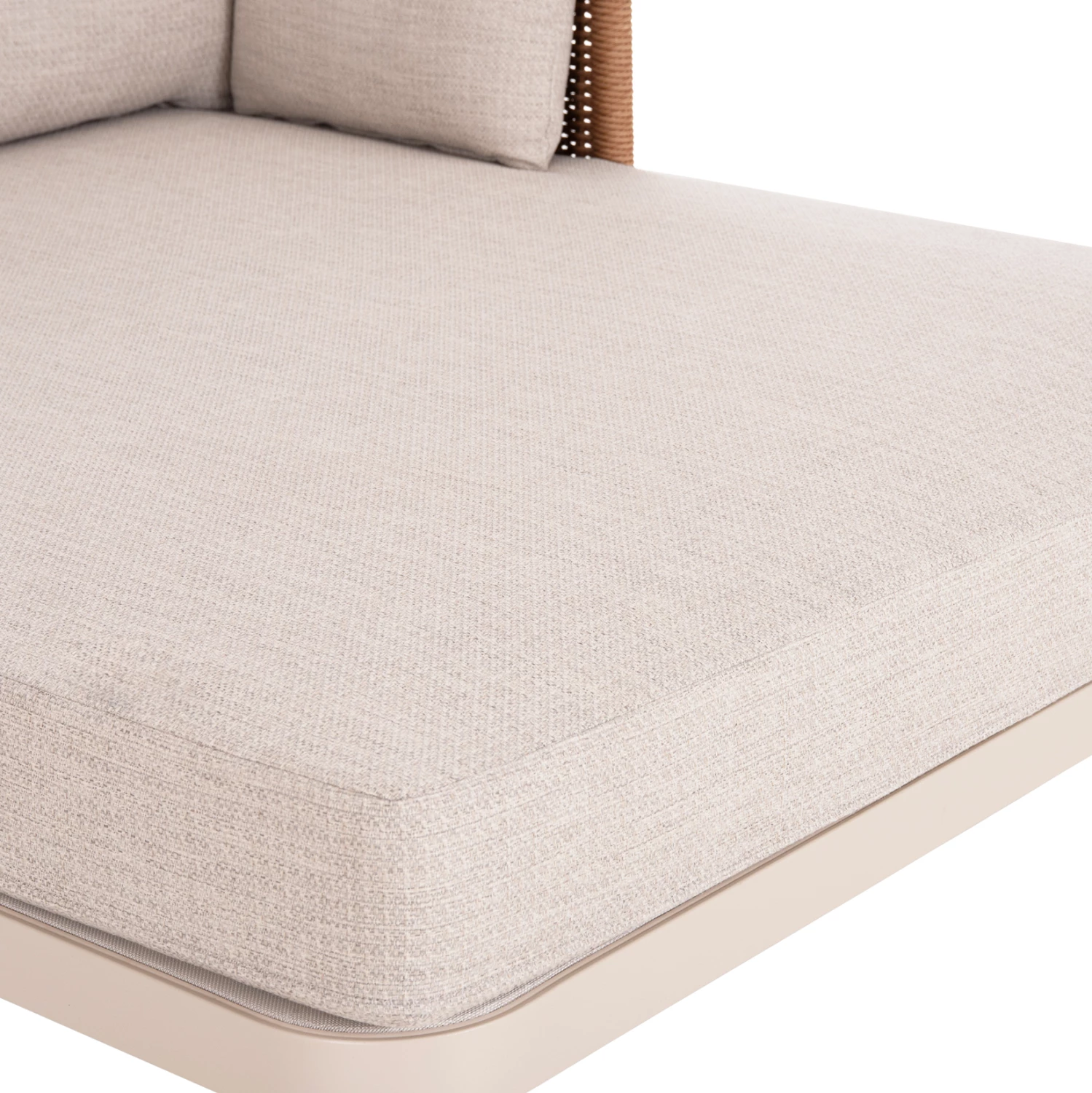 Daybed 2-vendësh DESTINY, alumin ngjyrë fildishi, ratan bezhë, 202x170x73.5cm