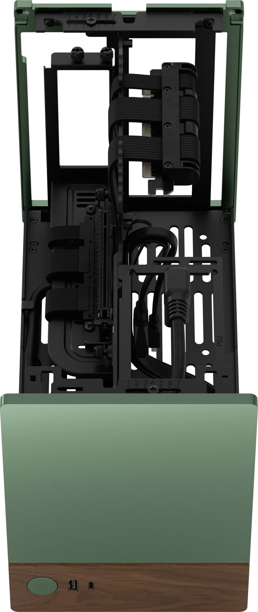 Kasë Fractal Design Terra Mini-ITX, alumini, arrë, jeshile