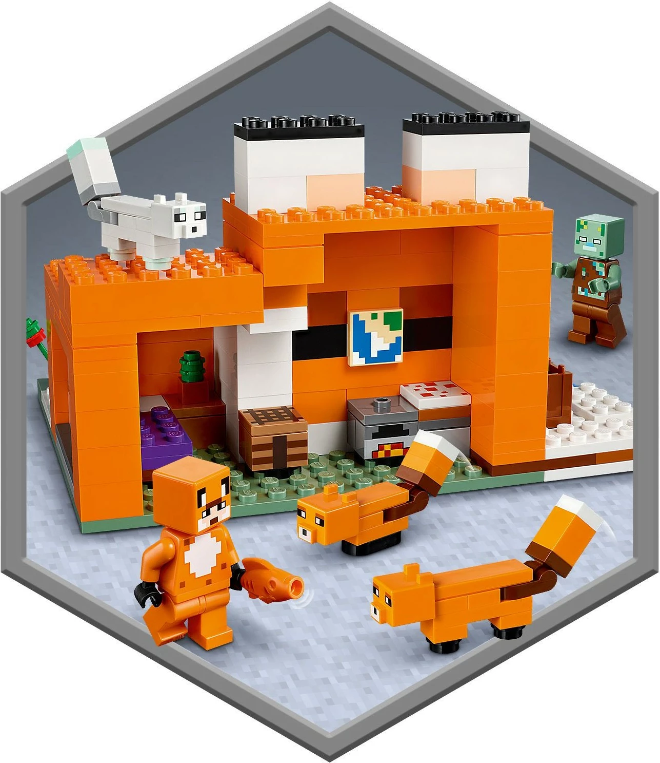 Set ndërtimi LEGO Minecraft The Fox Lodge, 193 pjesë, plastikë, shumëngjyrësh