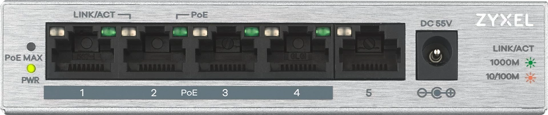 Switch Zyxel GS1005HP, Gigabit Ethernet, Silver