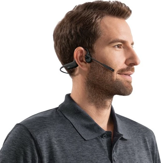 Headset Shokz OpenComm2 Industrial Version, Bluetooth, Wireless, Bone Conduction, Ngjyrë e zezë