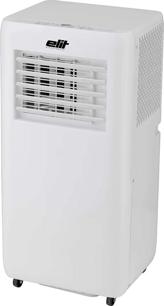 Kondicioner portativ Elit E-24 2.6kW 9000BTU 3‑në‑1 ftohje/ventilim/zh‑lagështim klasa A R290 15–20m² e bardhë
