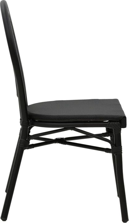 Karrige Nacia alumini e zezë-textilene e zezë 45x59x85cm