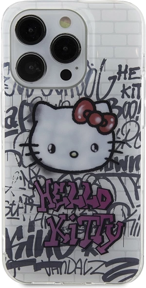 Mbështjellës Hello Kitty IML Kitty On Bricks Graffiti për iPhone 13 Pro Max, Bardhë