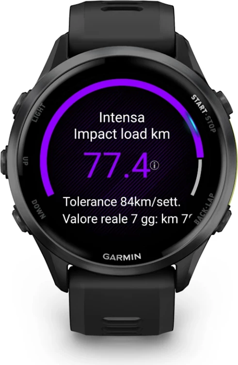 Smartwatch Garmin Forerunner® 970 Carbon Gray DLC Titanium (Black Case, Black/Translucent Whitestone Strap)