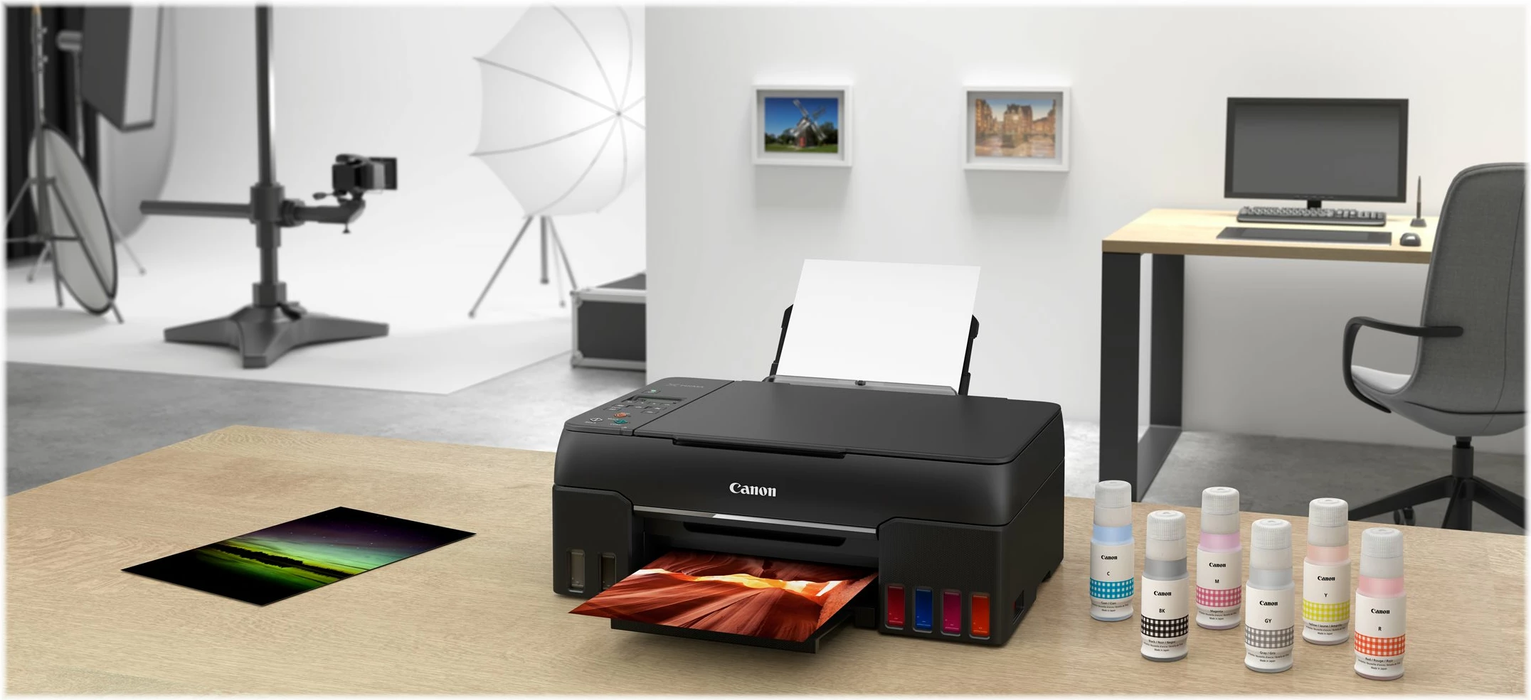 Printer multifunksional Canon PIXMA G640, inkjet, 6-bojë, Wi-Fi, i zi