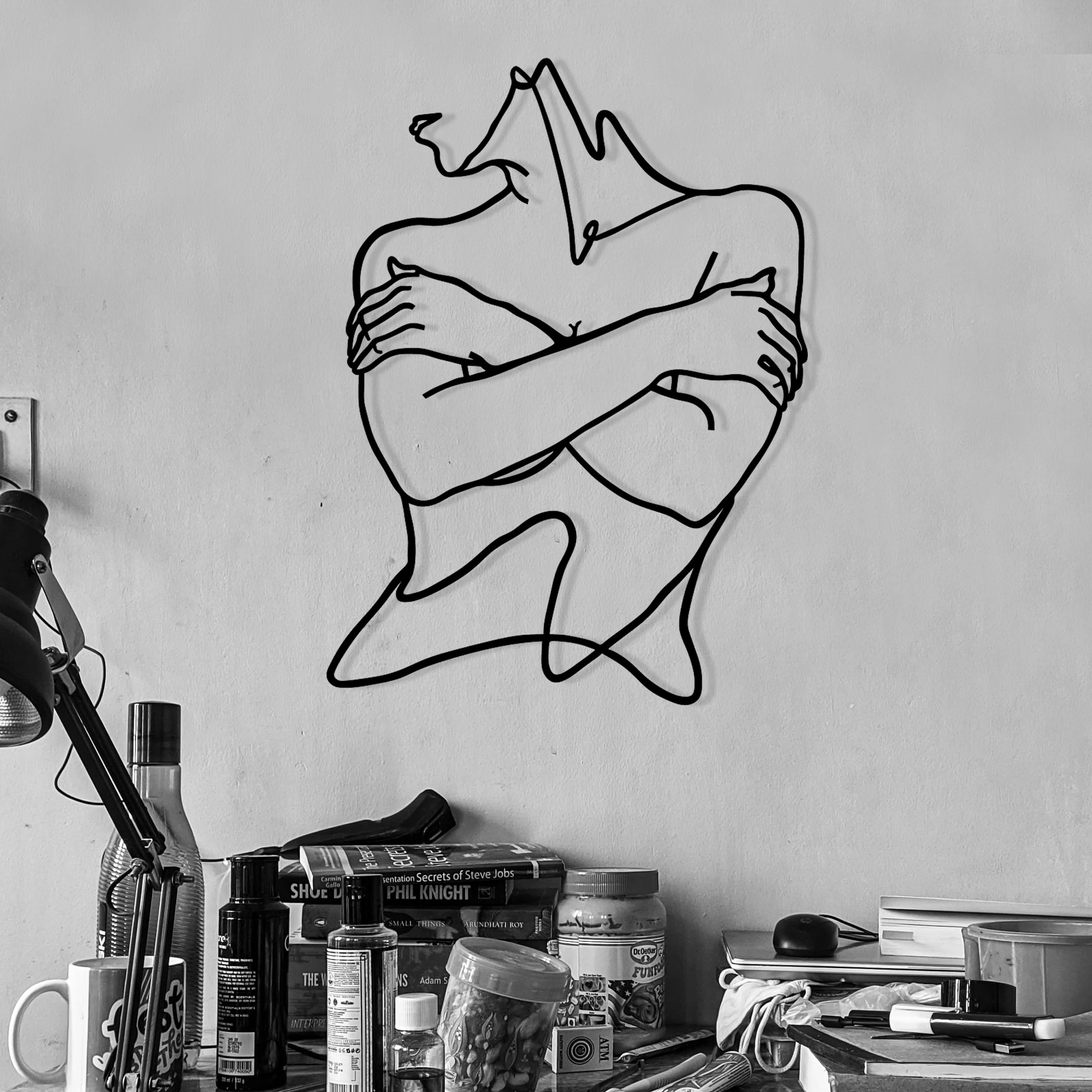 Aksesor dekorativ metalik për mur Wallity, Felicidad