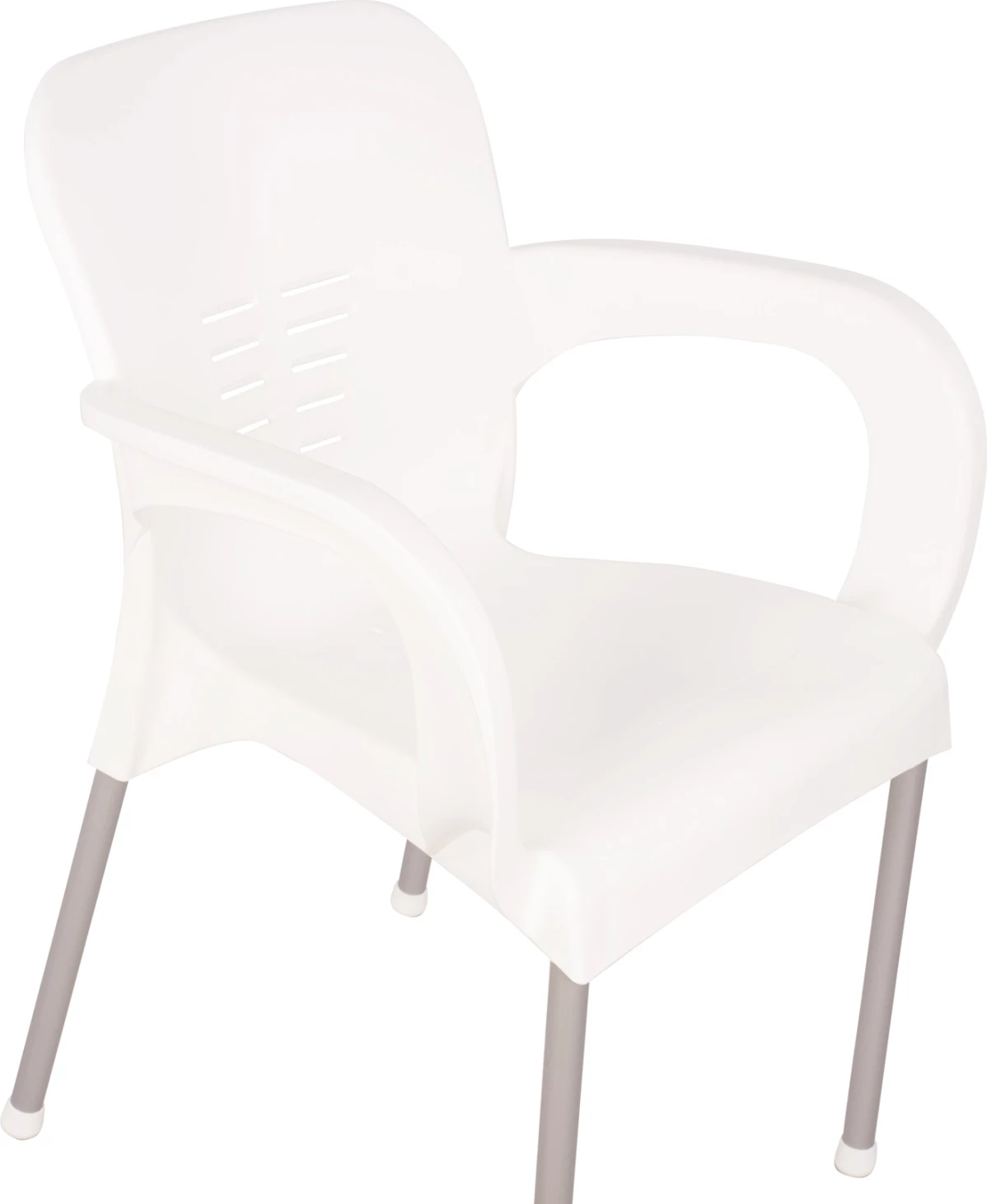 Karrige polipropileni KAREK FH5592.01 e bardhë me këmbë alumini 59x58x81 cm