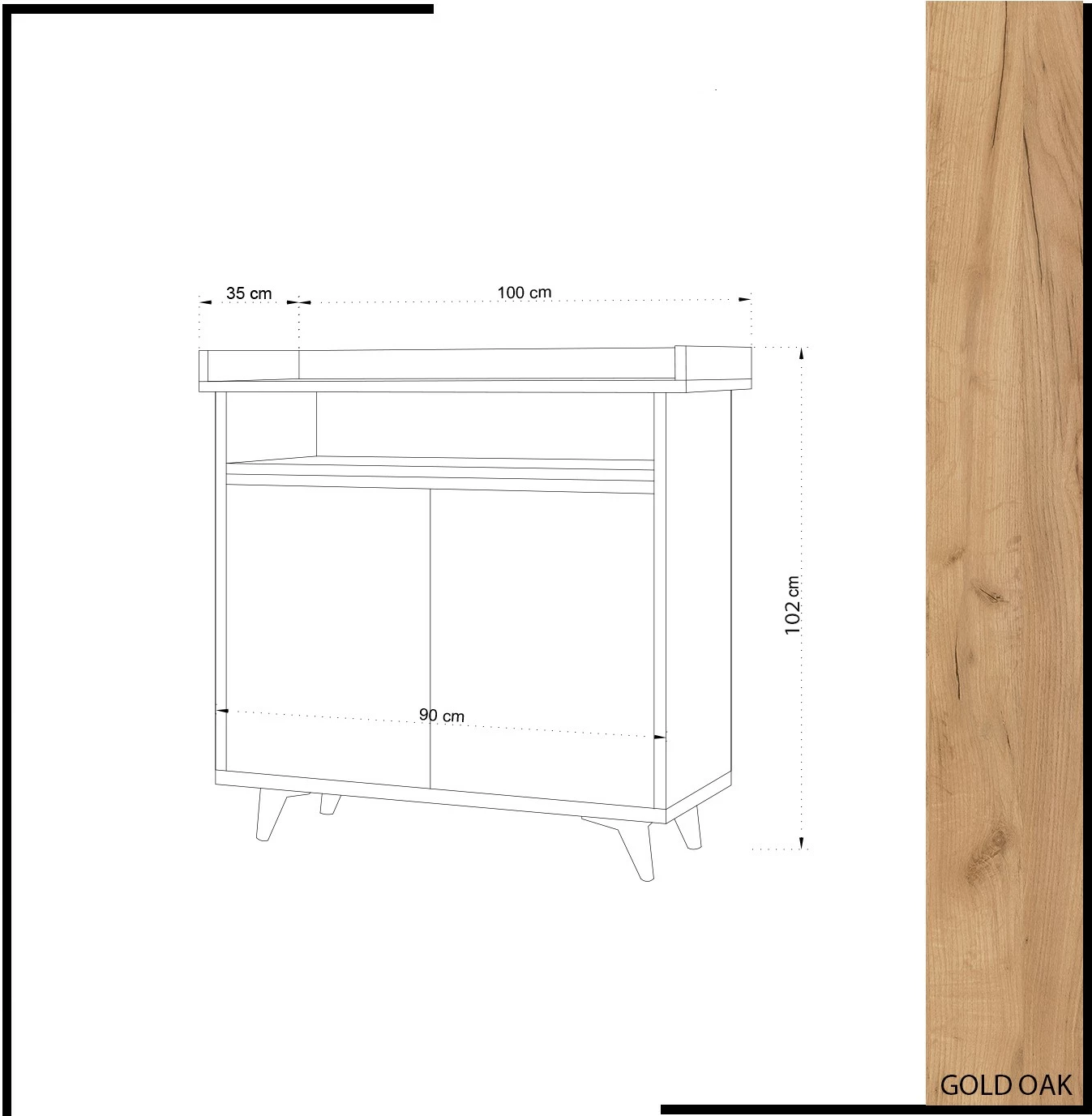 Dollap këpucësh Skye Decor, ngjyrë lis dhe e verdhë, SOLEA