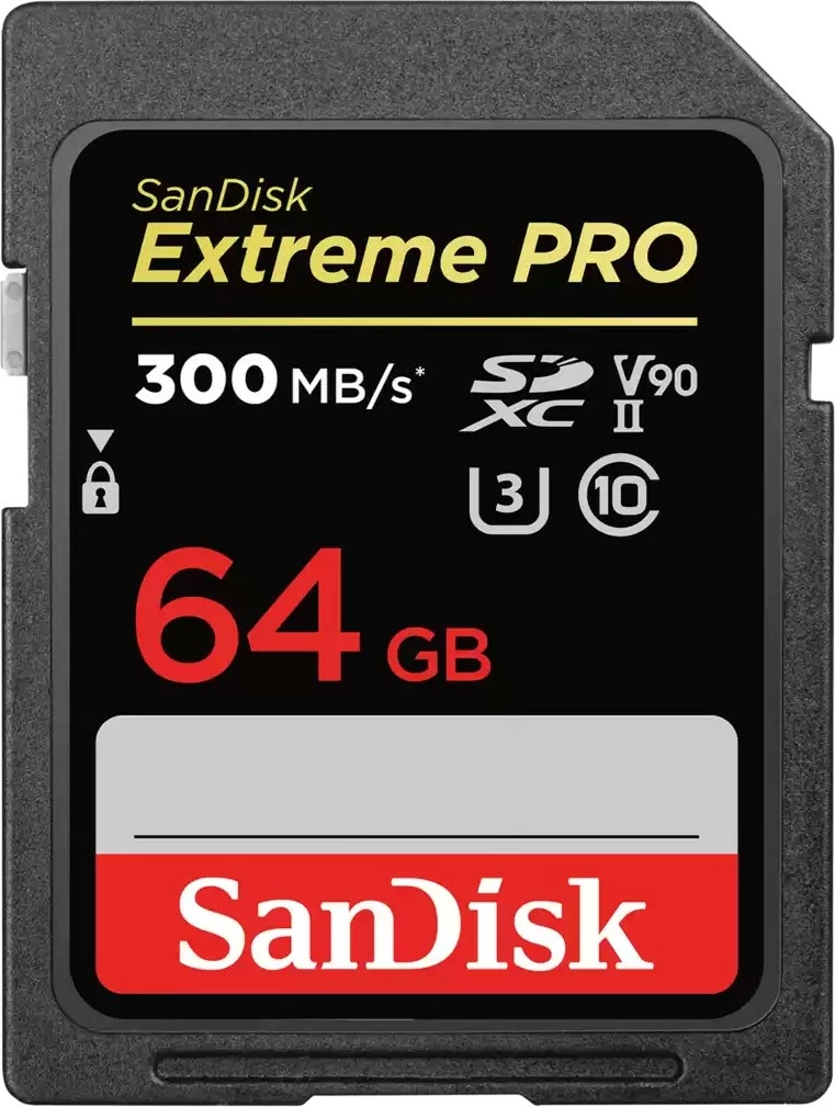 Kartelë SD SanDisk Extreme PRO, 64 GB, Class 10, UHS-II, e zezë