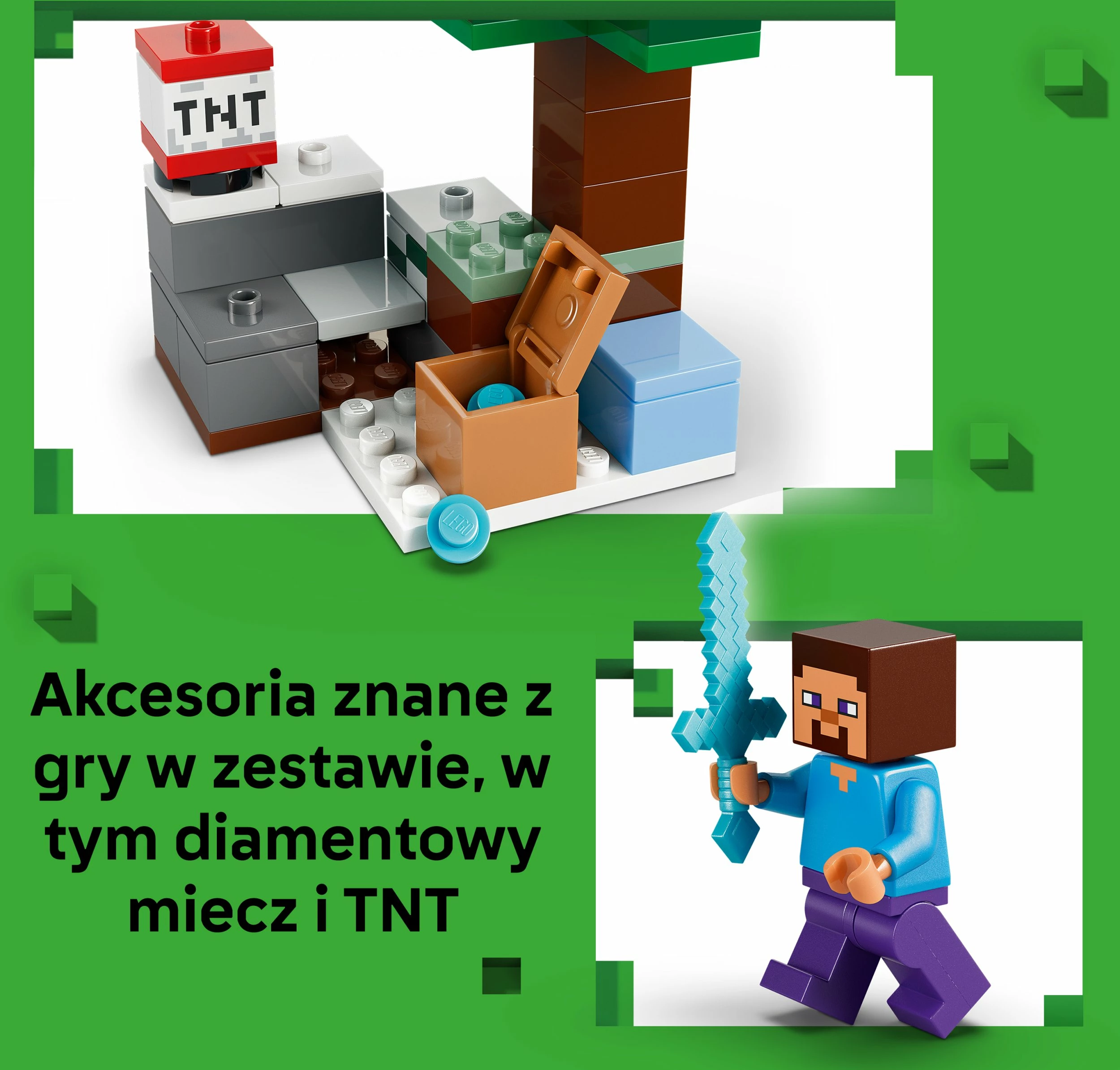 Set ndërtimi LEGO Minecraft 21583 Steve's Taiga Adventure, 79 copë, 6+