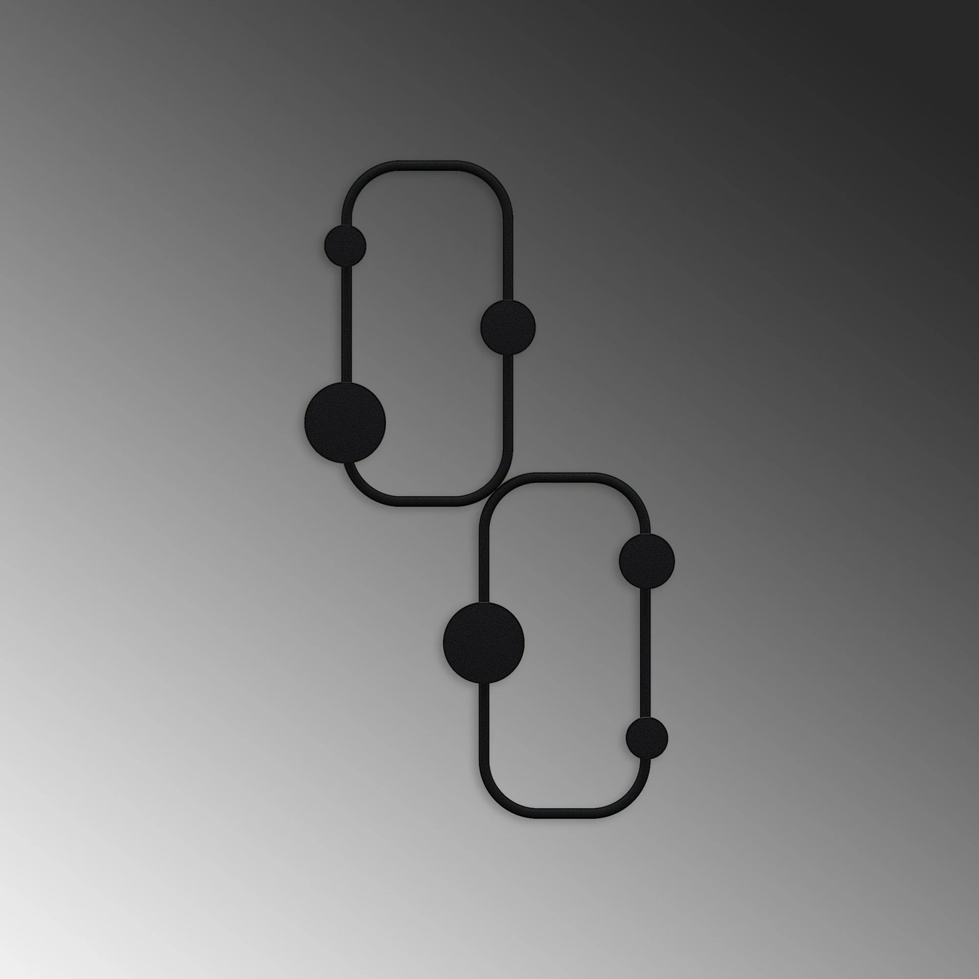 Varëse muri metalike, dizajn modern, ngjyrë e zezë, Wallity, Ladybug