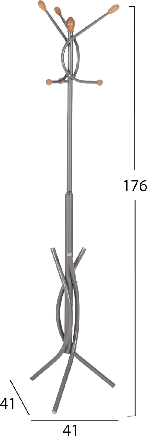 Varëse dyshemeje metalike, ngjyrë argjendi, FH9575.40, 41x41x176 cm