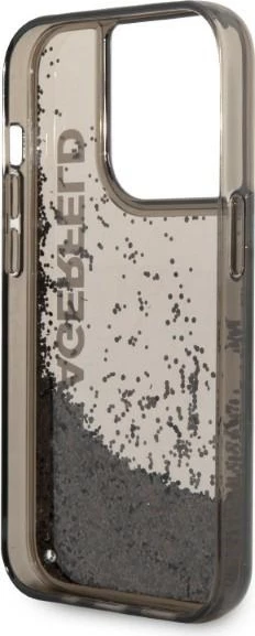 Mbështjellës Karl Lagerfeld Liquid Glitter Elong për iPhone 14 Pro Max, zi