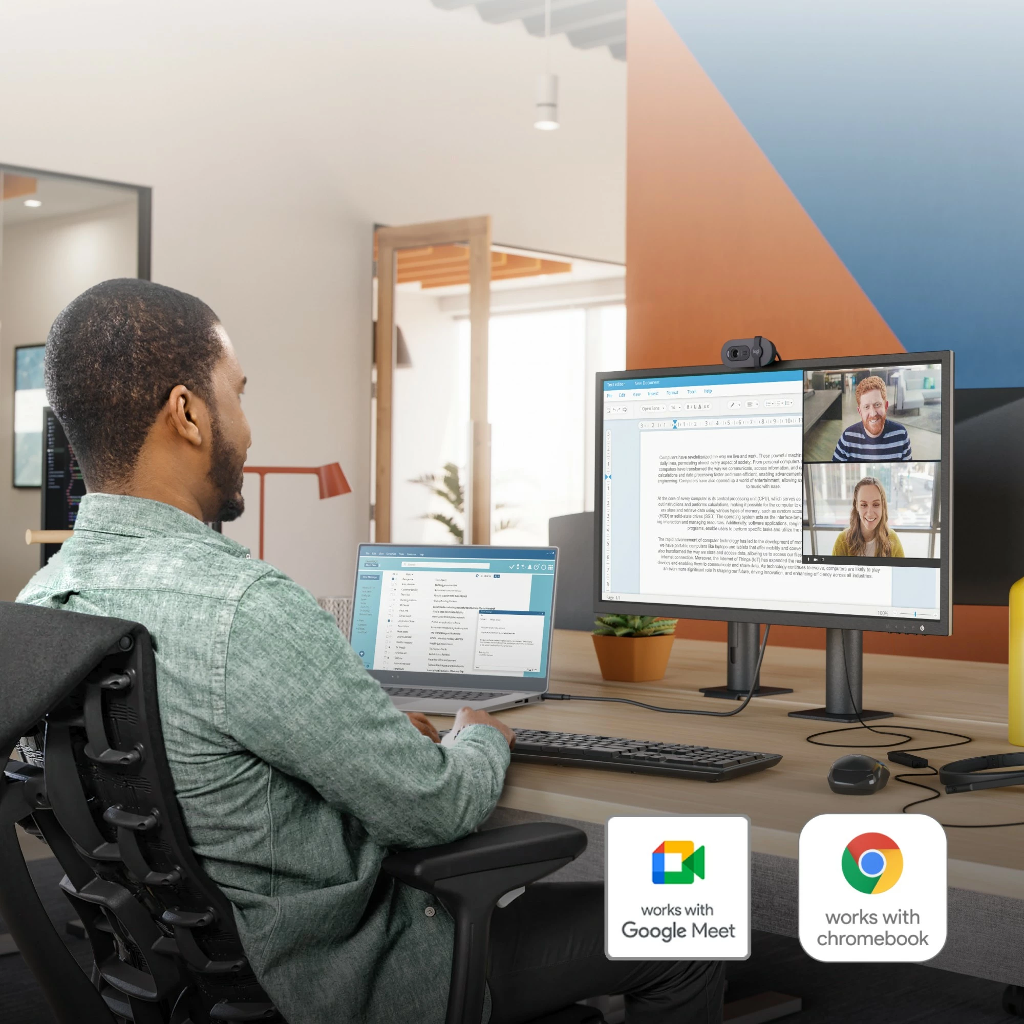 Webcam Logitech Brio 105, 2 MP, Full HD, kabllo USB-A, e zezë